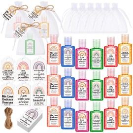 Frienda 24 Set Rainbow Christian Hand Sanitizer Bible Verse Church Mini Travel Size Hand Sanitizer Bulk Inspirational Scripture Religious Gift Women Teacher Nursing Coworker Graduation Party