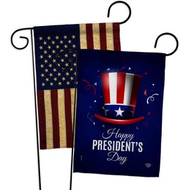 Happy President's Day Garden Flag - Pack Patriotic Star and Stripes Patriotism Independence Memorial United State American USA Vintage Applique - House Banner Small Yard Gift Double-Sided 13 X 18.5