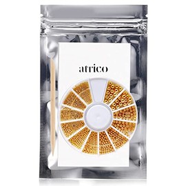 atrico Brion Gold, 6 Sizes (Case with Wood Stick), Grains, Sphere, Nail Parts