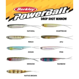 Berkley PowerBait Drop Shot Minnow Soft Bait Chartreuse 8cm Qty 6