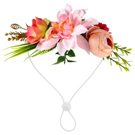 POPETPOP Dog Flower Headband Pet Flower Crown Headwear Flower Leaves Natural Wreath for Dog Cats Wedding Decor