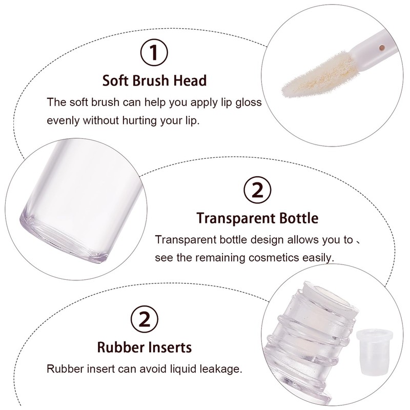 CAIYA Pack of 20 Empty Lip Gloss Tubes Containers, 4