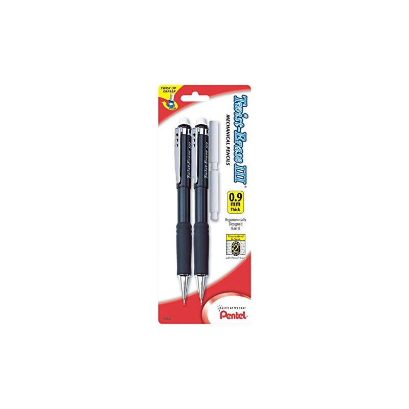 Pentel Twist-Erase III Automático Lápiz con 1 Recambio Borrador, Assorted