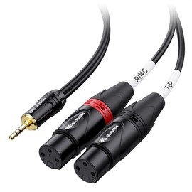 Cable Matters Cable Matters 3.5mm 1/8 Inch TRS to 2 XLR Cable 6 ft, Male to Female Aux to Dual XLR Breakout Cable