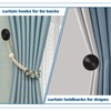 KOLAKO Curtain Tie Backs Hooks, Black Curtain Holdbacks Metal Wall