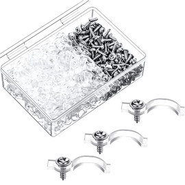 Boao 100 Pack Christmas LED Strip Light Mounting Brackets Fixing Clips One Side LED Light Clamps with Screws for 10 mm Wide