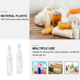 Healeved 2pcs Portable Foaming Bottles Brush Refillable Face Washing Dispenser for Travel Leak Empty Foaming Bottle Brush