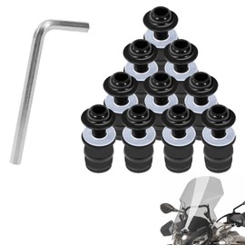 Tunejoy Motorcycle Windscreen Bolts M5 x 16 mm for Windshield Attachment Pack of 10