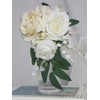 Rinlong 1Pc Floral Shoulder Corsages White Green Rose Mother of