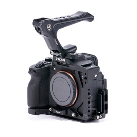 Tilta Half Cage Lightweight Kit Compatible with Sony a7R V, with Mount Accessories via NATO, Cold Shoe and 1/4"-20 Threads with Locating Pins | TA-T46-A (Black)