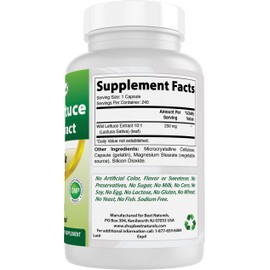 Best Naturals Wild Lettuce 10:1 Extract 250 mg - 240 Capsules