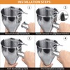 MyLifeUNIT Stainless Steel Pancake Batter Dispenser, Funnel Dispenser with Stand