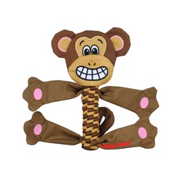 Jolly Pets Animal Flathead Tug/Squeak Dog Toy, Monkey; Large
