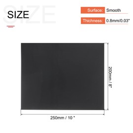 QUARKZMAN Black ABS Plastic Sheet 10 x 8 x 0.03 Inch for Model Making DIY Crafts Panel Pack of 1