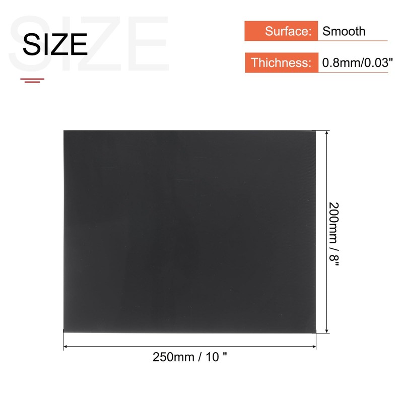 QUARKZMAN Black ABS Plastic Sheet 10 x 8 x 0.03