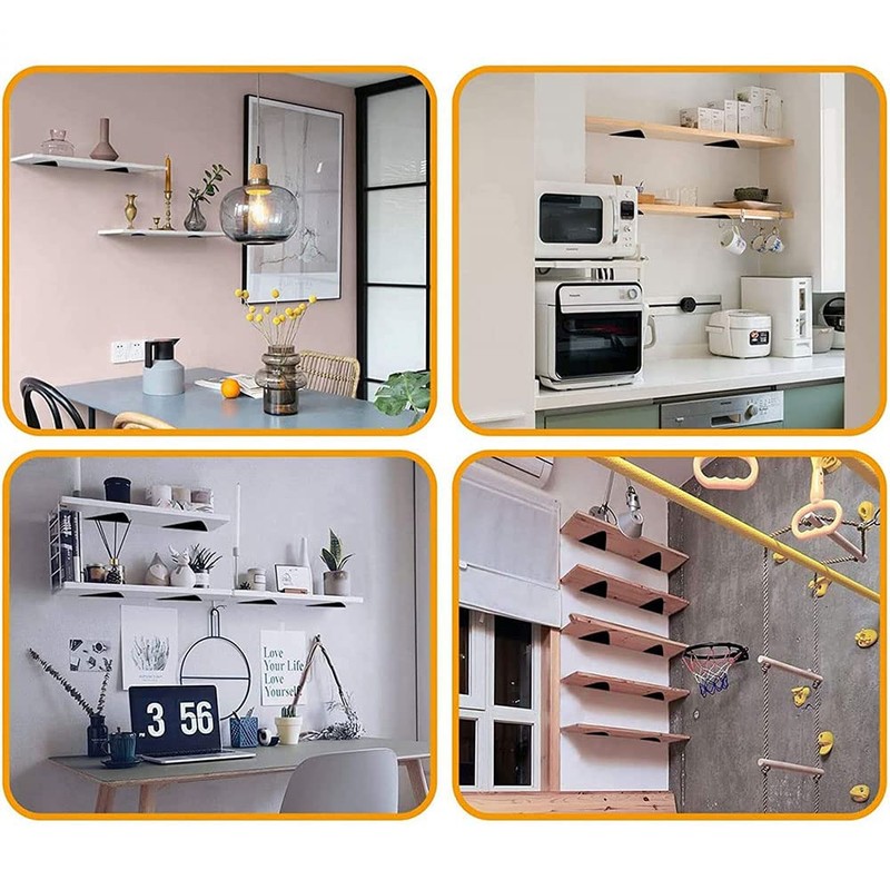 Pack of 2 Shelf Brackets Triangle Shape, Hidden Shelf Brackets,