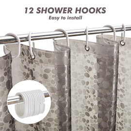 Waterproof Shower Curtain Liner EVA 8G - Rust-Proof Hooks, Heavy-Duty Magnets - Enhance Your Bathroom with Durability and Elegance, 72L x 78H Inches