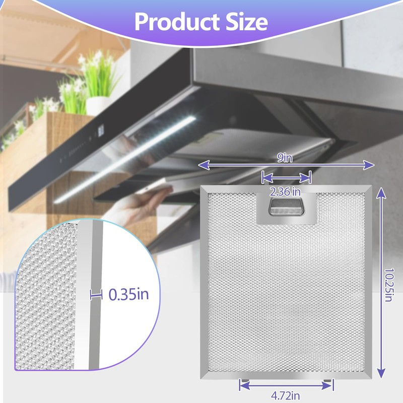 2 Pack-S97018029 Range Hood Filter Replacement, Upgraded Stainless steel frame