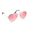 Komonee Pilot Style Pink Lens Sunglasses Set With Black Case
