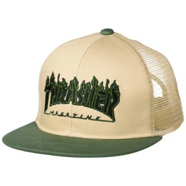 Slasher 23TH-C09K / FLAME LOGO CAP Kids Flat Cap (Half Mesh Specification) Hat, BGE/GRN