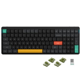 nuphy Air96 V2 Wireless Mechanical Keyboard,100 Keys RGB Backlit Keyboard,Supports Bluetooth 5.1,2.4G and Wired Connection,for PC/Laptop/Windows/Mac -Black Gateron Moss Switch