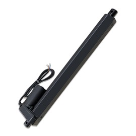 Aflle Racing 12" Inch (300mm) Stroke 12V Electric Linear Actuator 225lbs (1000N) Load Capacity 10mm/s IP55 Waterproof Black Aluminum