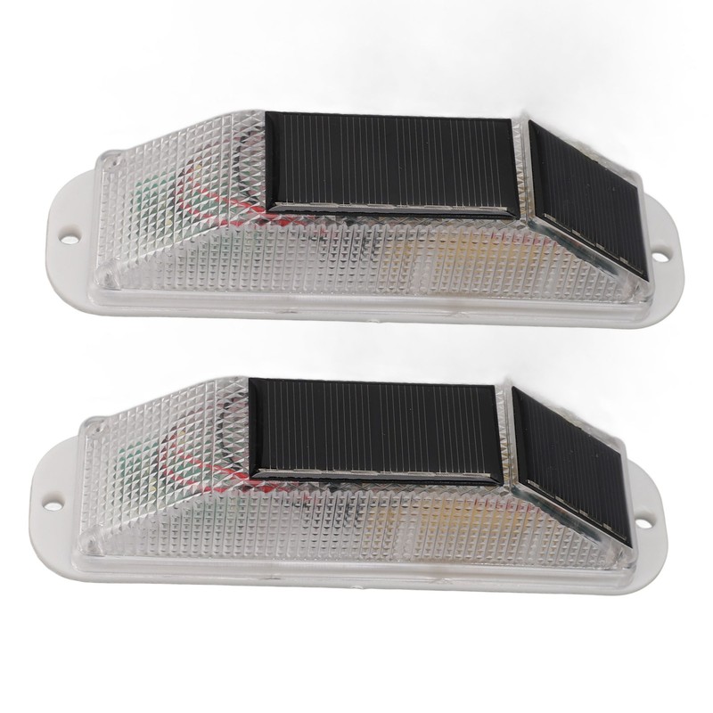 2pcs Solar Strobe Warning Light Waterproof Light Control High Bright