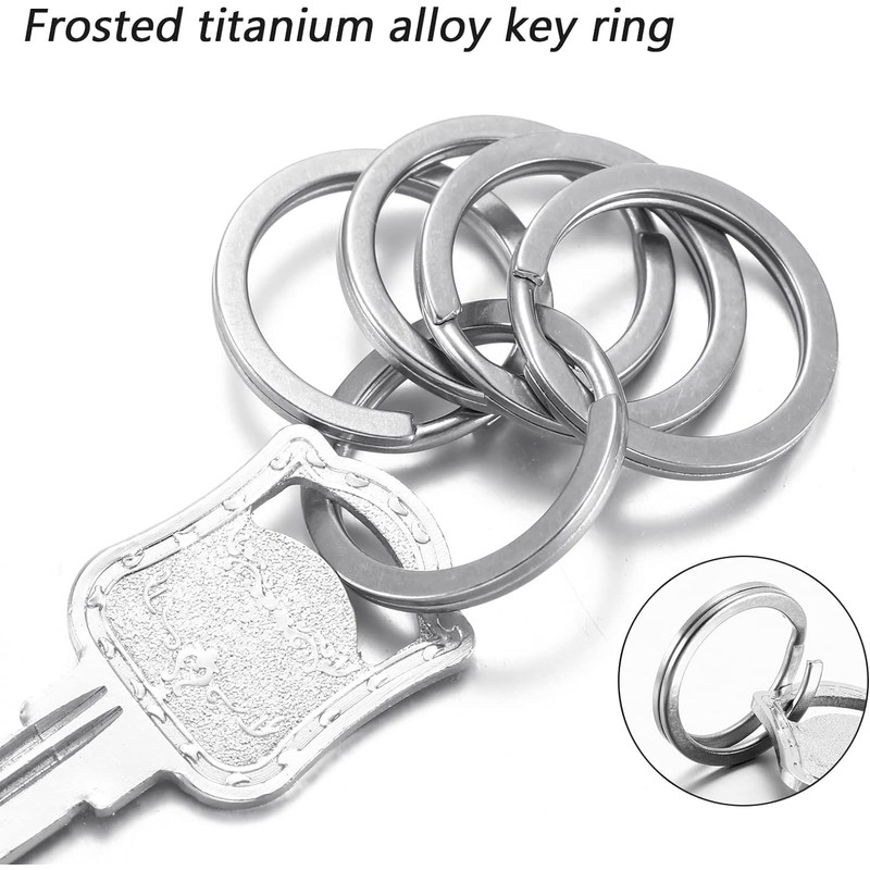 CAAK Titanium Keychain Double Ring, Lightweight, Outer Diameter: 10 mm/12