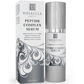 Sérum Con Complejo De Péptidos Para El Rostro Y El Soporte De Colágeno - Sérum Antiedad Natural Y Orgánico - Péptidos, Ácido Hialurónico, Aminoácidos 