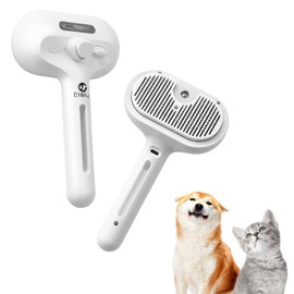 Cat Brush with Steam Portability Dog Brush Cat Steam Brush Furry Pet Steamy Cat Brush Suitable for Both Long and Short-Haired Pets Steam Brush Cat Hair Easy Brush Cat Brush for Shedding - White