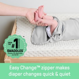 SwaddleMe by Ingenuity Easy Change Baby Swaddle in Size Small/Medium, 0-3 Months, 7-14 Pounds, 3-Pack with Easy Change Zipper - Peekaboo Panda
