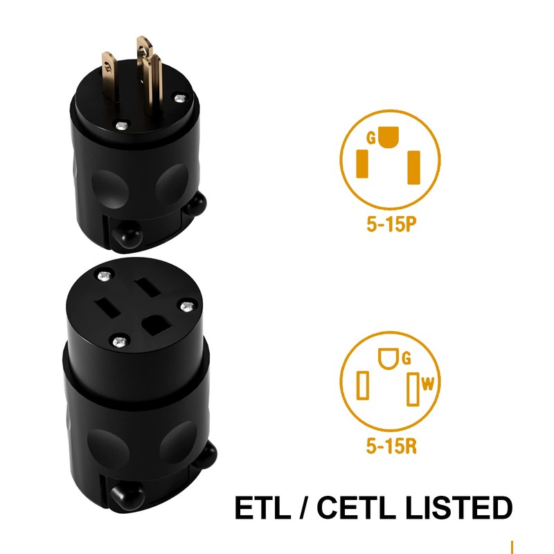 Oviitech Electrical Replacement Plug Connector Set, Extension Cord Ends Male