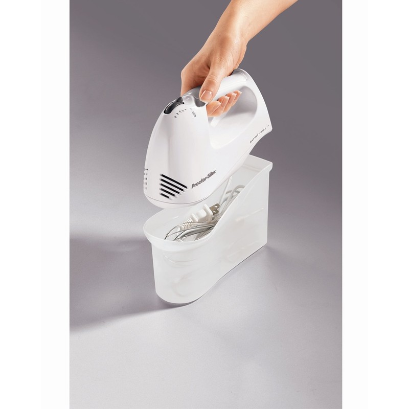 Proctor Silex Plus 62545 Hand Mixer, White