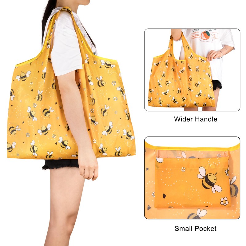 Heveer Foldable Shopping Bag, Reusable Shopping Bag, 50 x 66
