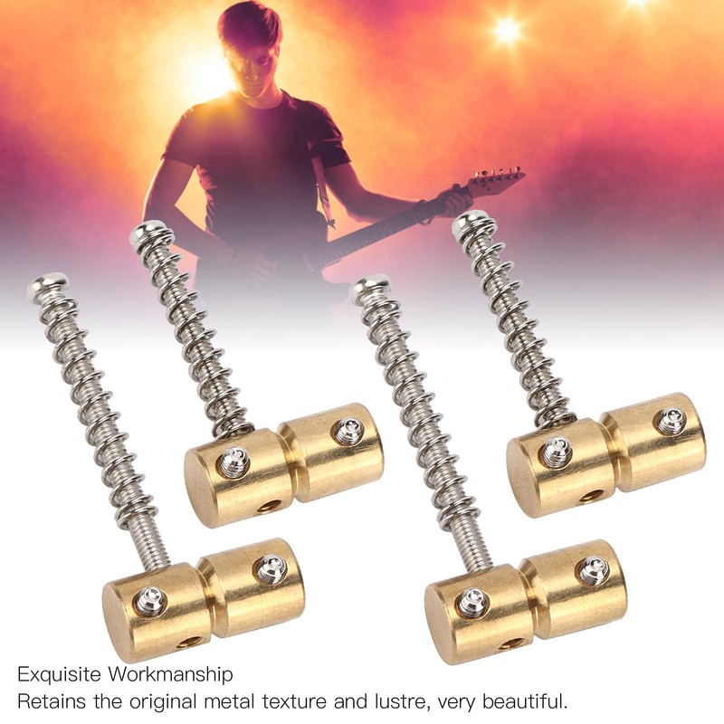 Eujgoov 4pcs Bass String Saddle Brass Bridge Set Kit Replacement