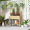 Outsunny Wooden Raised Garden Bed with Trellis, Elevated Planter Box