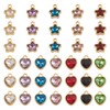 Boutigem 48Pcs Star Heart Shape Rhinestone Charms Crystal Glass Love