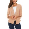 Women's Ruched Sleeve Lightweight Thin Chiffon Blazer (M, Milky Brown)