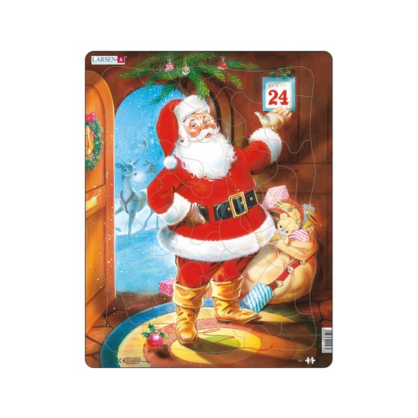 Larsen JUL1 Santa Claus on Christmas Eve Frame Puzzle with 33 Pieces