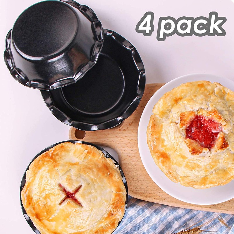 webake Individual Pie Dishes with Ruffled Edge Round Mini Tart