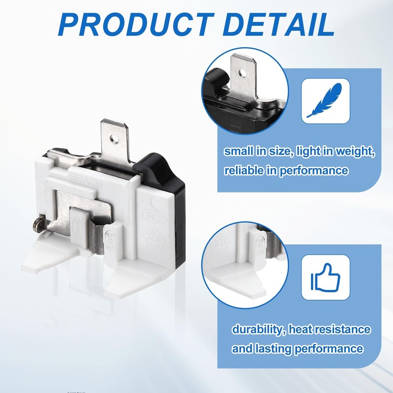 sourcing map 4pcs 1/2HP Refrigerator Overload Protector, 1 Pin Freezer