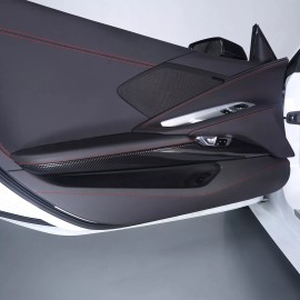 cartiangoUS ABS Carbon Fiber Interior Door Panel Trim Cover Set For Corvette C8 2020-UP