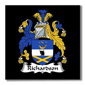 Carpe Diem Designs Richardson Family Crest/Coat of Arms Ceramic Tile for Coaster, Hot Plate, Trivet or Decorative Accent