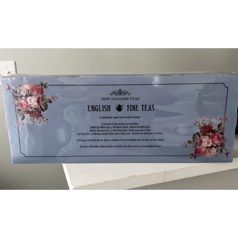 NEW English Fine Tea Gift Set, 6 Tins, 72 Teabags,