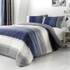 Fusion Betley Classic Wide Stripe Duvet Cover Set, Polyester-Cotton, Blue,