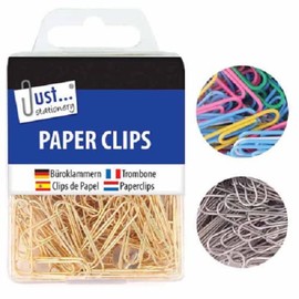 Just Stationery 9192 Assorted Hanging Box Paper Clips, 120 clips
