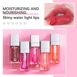 Pink Lip Oil Gloss, 6ml, Hidratante Hidratante, Larga Duración, Tinte de Labios de Alto Brillo para Maquillaje con Beneficios Nutritivos e Hidratantes
