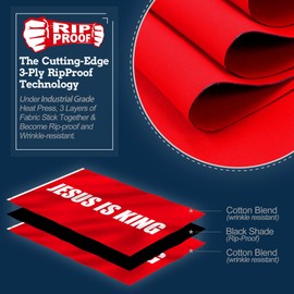 Anley Rip-Proof Double Sided 3-Ply Jesus is King Flag 3x5 Foot - Vivid Color, Canvas Header and Wrinkle Resistant - The Strongest, Longest Lasting White Christian Flags 3 X 5 Ft