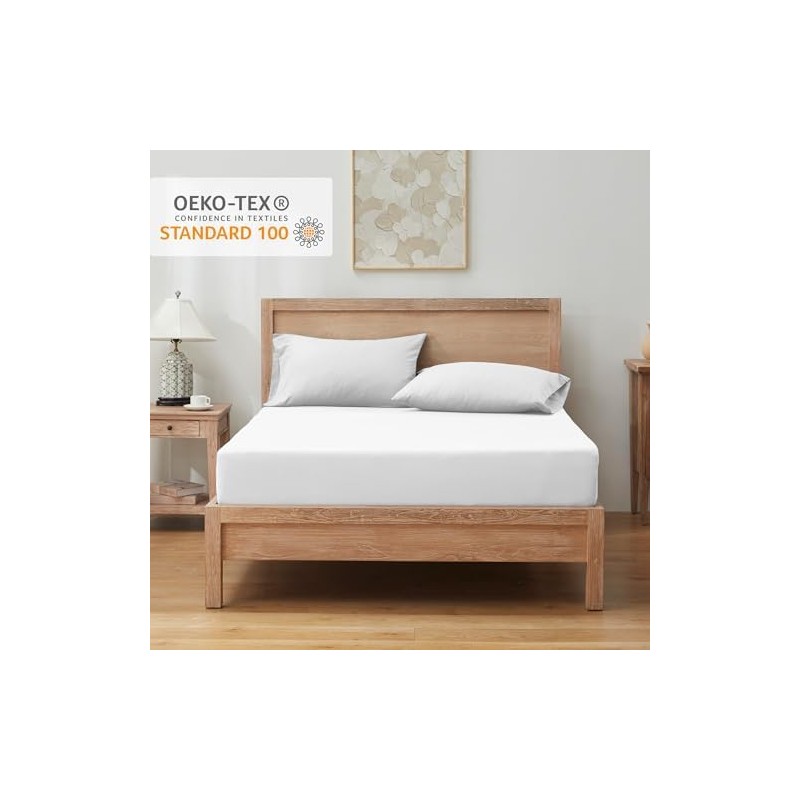 puredown Set of 2 Fitted Sheets 90 x 200 cm