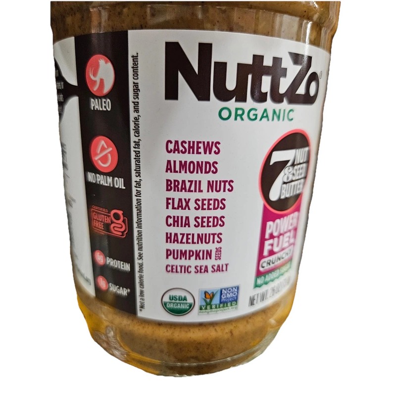 Nuttzo Organic 7 Nut Seed & Butter Power Fuel Crunchy,